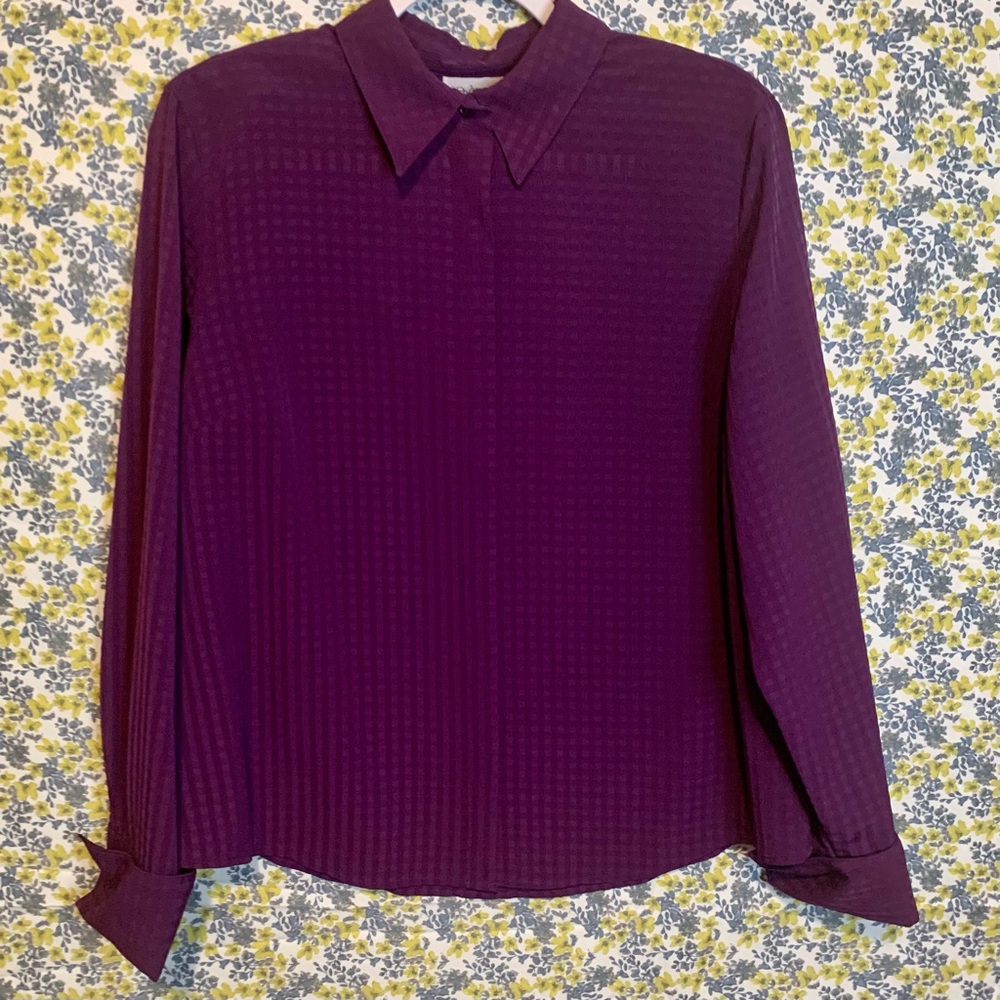 LAST CHANCE Vintage 90s/Y2K Purple Textured Apparenza Button-Down Blouse
